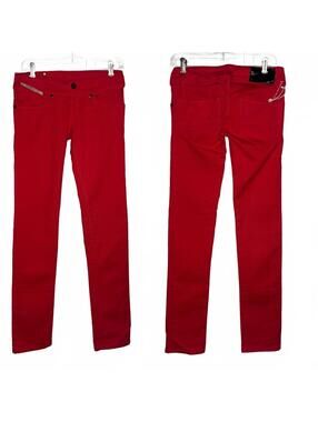 Vintage Diesel Matic 8IP Red Stretch Low Rise Skinny Jeans NWT Y2K 2000s W27 L32